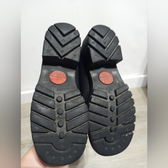 Harley-Davidson Woman's Black Leather Platform Heeled Boots Size 6.5 - Picture 5 of 11